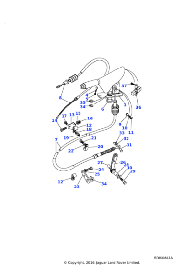 ANR2467RUN - Land Rover Lever assembly handbrake