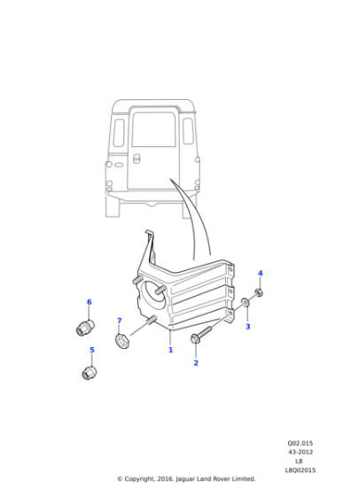 BHI710050 - Land Rover Carrier-load/tail door spare wheel mounting
