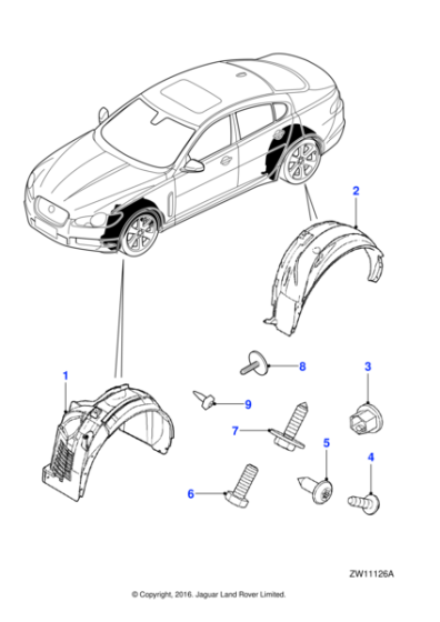 C2Z22403 - Jaguar Wheelarch liner