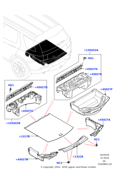 LR065825 - Land Rover Cover - Spare Wheel Carrier