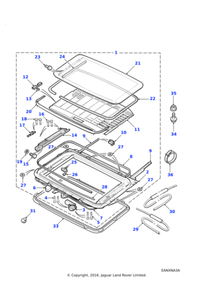 EFT500070 - Land Rover Panel-sunroof glass lid