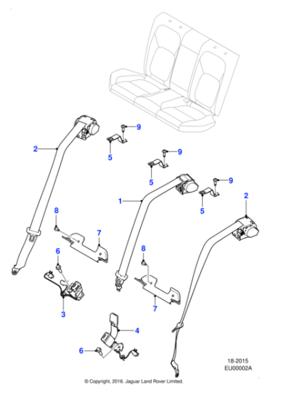 T4N33977PVJ - Jaguar Seatbelt