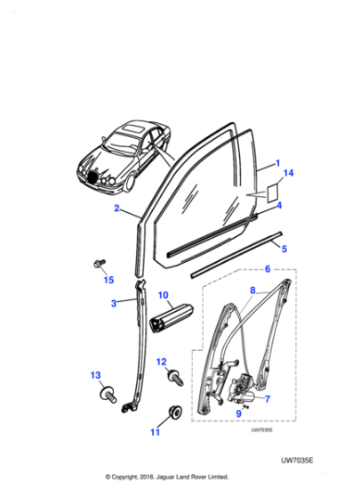 XR82535 - Jaguar Door waist seal