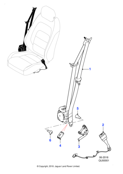 T4K4438LKP - Jaguar Seatbelt