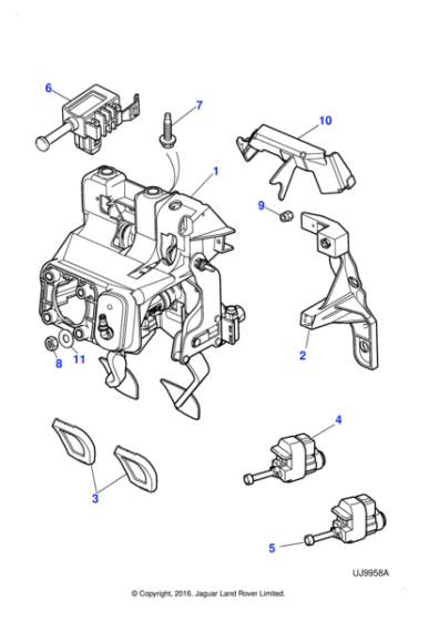 XR841316 - Jaguar Brake/clutch pedal
