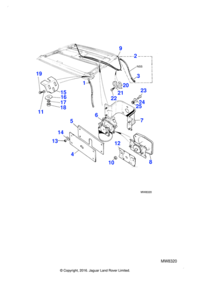 BCC5347 - Jaguar Sunroof undertray bracket