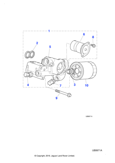 AJ810289 - Jaguar Oil filter head