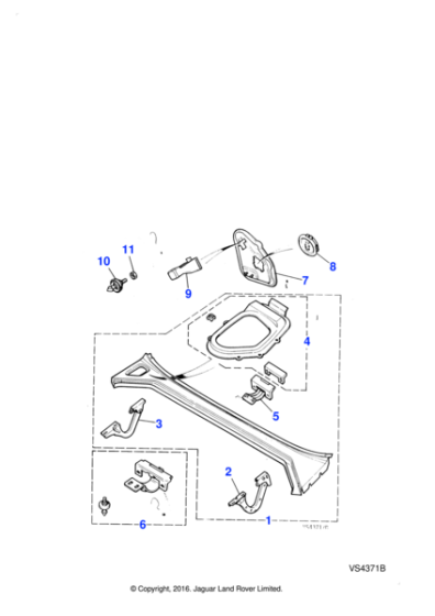 CAP863 - Jaguar Fuel filler reinforcement panel