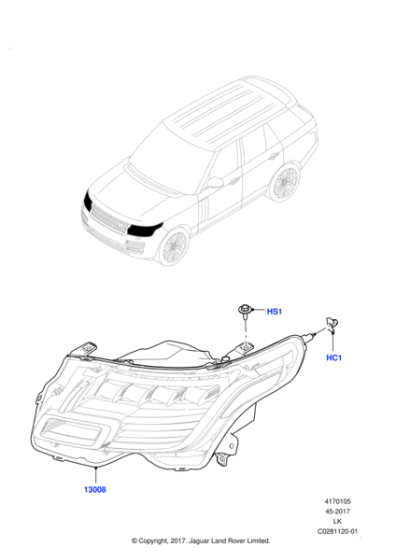 LR139372 - Land Rover Headlamp