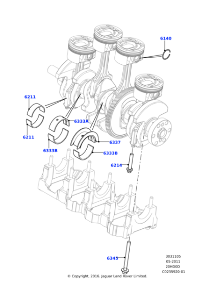 LR025028 - Land Rover Bearing - Crankshaft Main