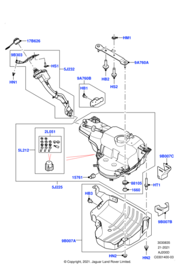 LR132645 - Land Rover TANK - DIESEL EXHAUST FLUID