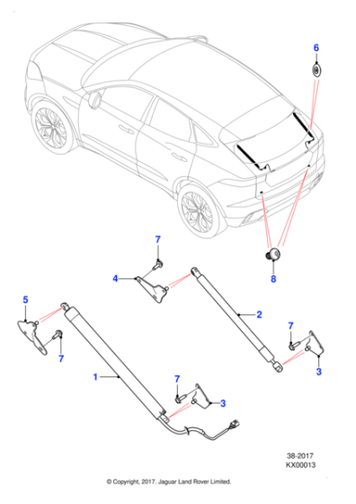 J9C2764 - Jaguar Tailgate strut