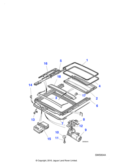HNA1722AA - Jaguar Sunroof panel
