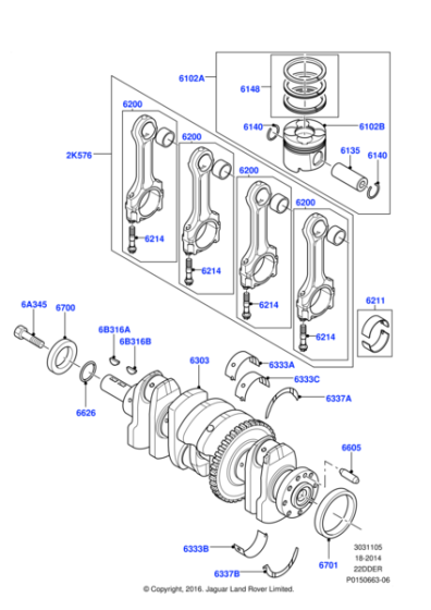 LR038757 - Land Rover Kit - Piston Ring
