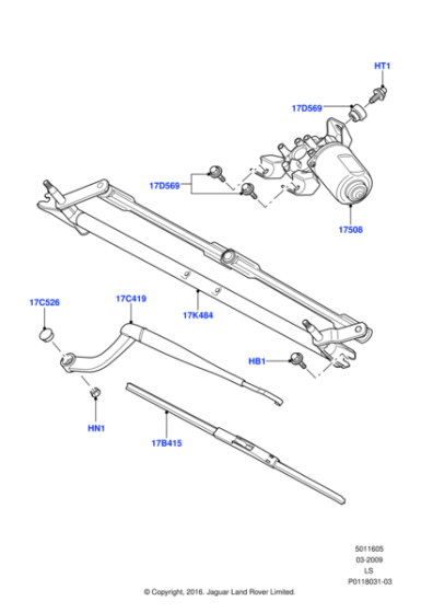 DKB500520 - Land Rover Arm - Wiper