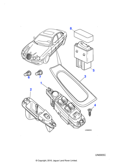 XR837171 - Jaguar Driver's door switchpack