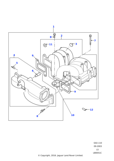 ERR6622 - Land Rover Gasket-inlet manifold elbow