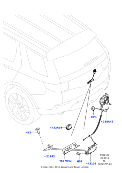 LR085286 - Land Rover Latch - Tailgate