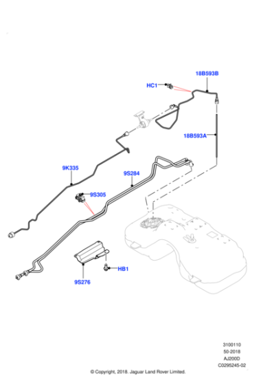 LR135721 - Land Rover Tube - Fuel Supply And Vapour