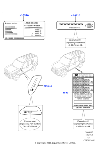 JLM21733SH - Land Rover Label - Tire Pressure Instruction