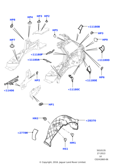 LR086396 - Land Rover Insulator