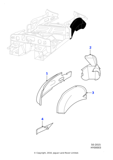BD19546 - Jaguar Rear Inner Wheel Arch Assembly