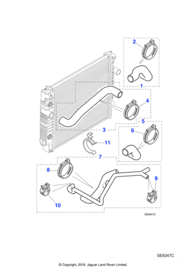 MNC4519AE - Jaguar Bottom hose