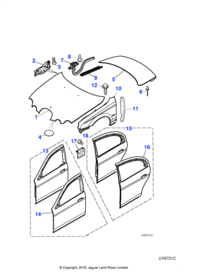 XR819327 - Jaguar Trunk lid hinge