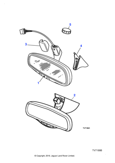 HJD3135AB - Jaguar Interior rear view mirror