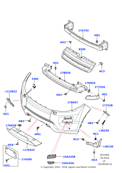 LR038563 - Land Rover Bumper - Front