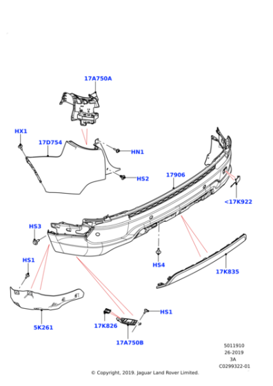 Towing System - Towing Valance, 5 Seat or 5+2 Seat without Spare Wheel AWD, 20MY onwards