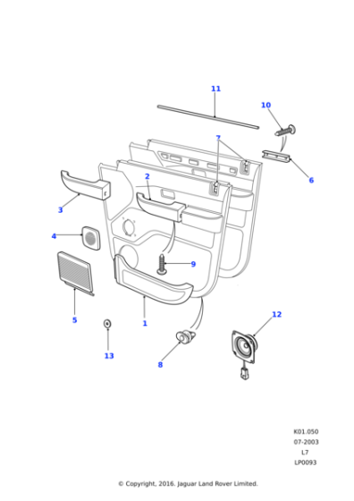 EJW100390SMK - Land Rover Fret-front/rear door speaker