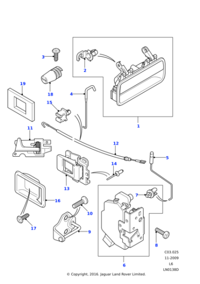 ALR9786 - Land Rover Latch assembly-rear door