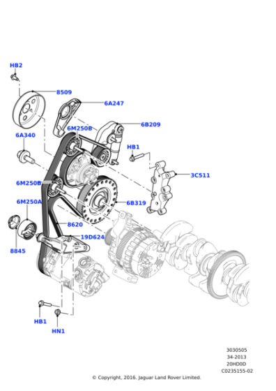 LR066153 - Land Rover Belt