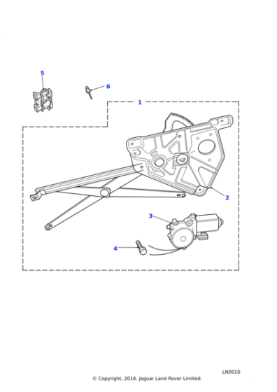 ASR2499 - Land Rover Motor assembly-front & rear door window regulator