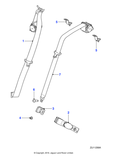 C2Z22783JMN - Jaguar Seatbelt