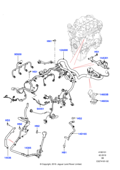 LR140272 - Land Rover Wiring - Engine
