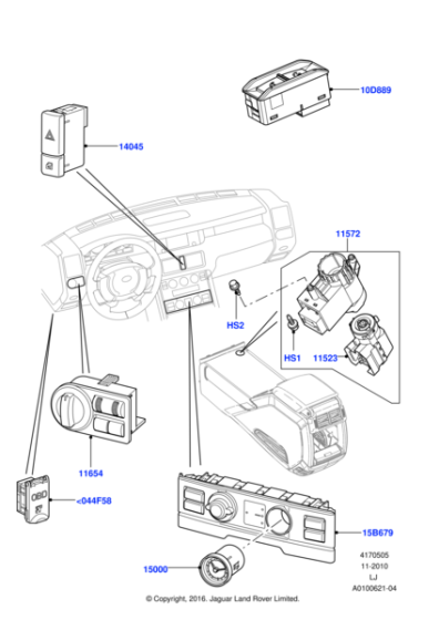 YXB000073 - Land Rover Switch - Ignition
