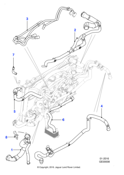 T4A2936 - Jaguar Radiator top hose