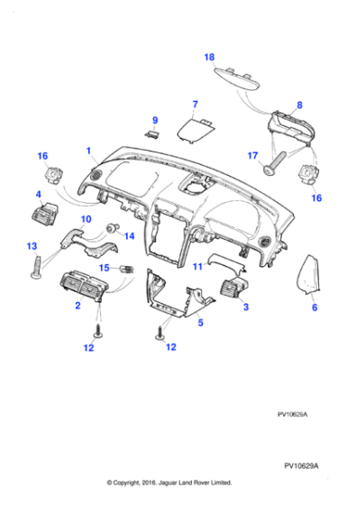 C2P11317SEP - Jaguar Facia end panel