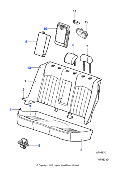 C2S41924SEL - Jaguar Seat squab