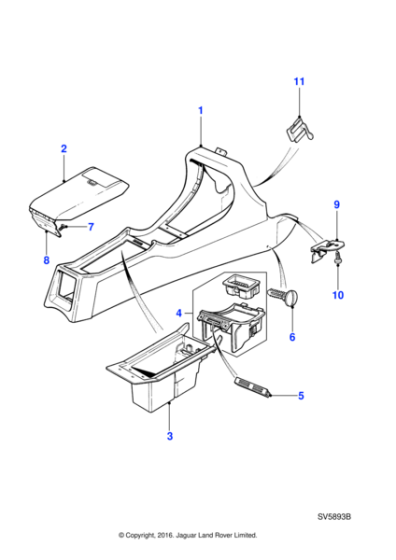 GNA7670BHNDR - Jaguar Console lid