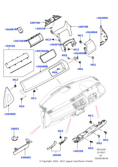 LR026096 - Land Rover Bezel - Instrument Panel