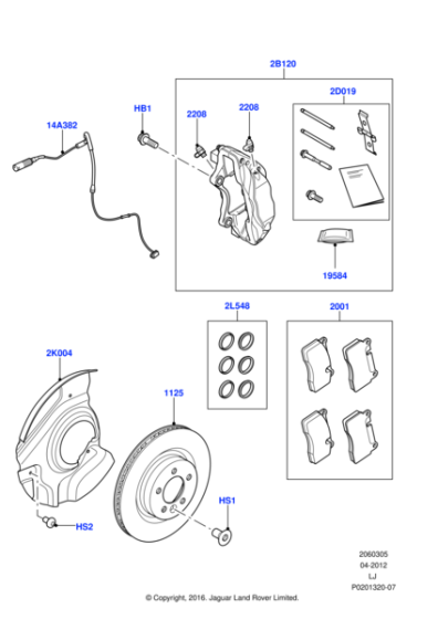 LR016684 - Land Rover Kit - Caliper Brake Pad