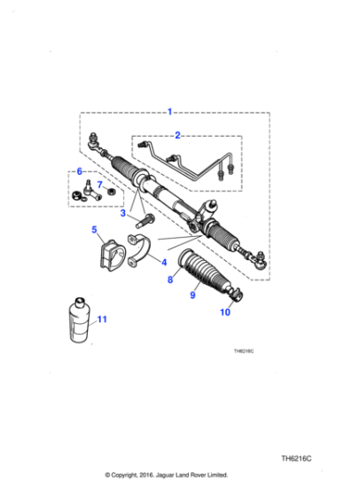 MJC3901ACE - Jaguar Steering rack and pinion