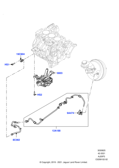 LR135119 - Land Rover Hose - Vacuum