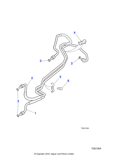 NNC4500CE - Jaguar Oil cooler output pipe