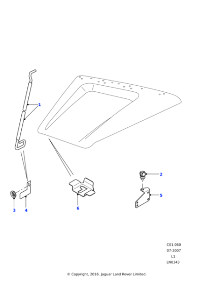 ASU710050 - Land Rover Bracket-bonnet stay