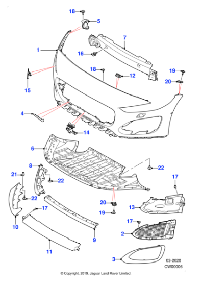 T2R42271 - Jaguar Bumper beam cover