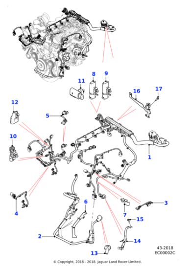 T4N16599 - Jaguar Alternator cable
